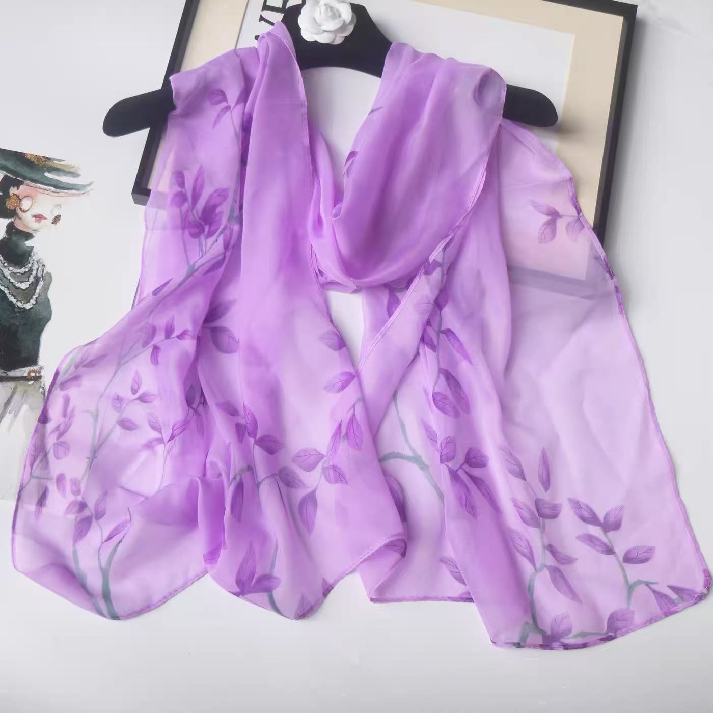 Leaf Print Silk-like Chiffon S - مراجعة Printed Wrap Skirt وسعره