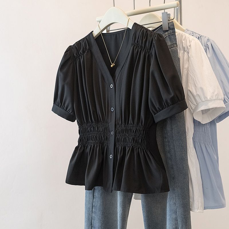 200 Pounds Plus Size Elastic W - مراجعة Puff Sleeve Blouse وسعره