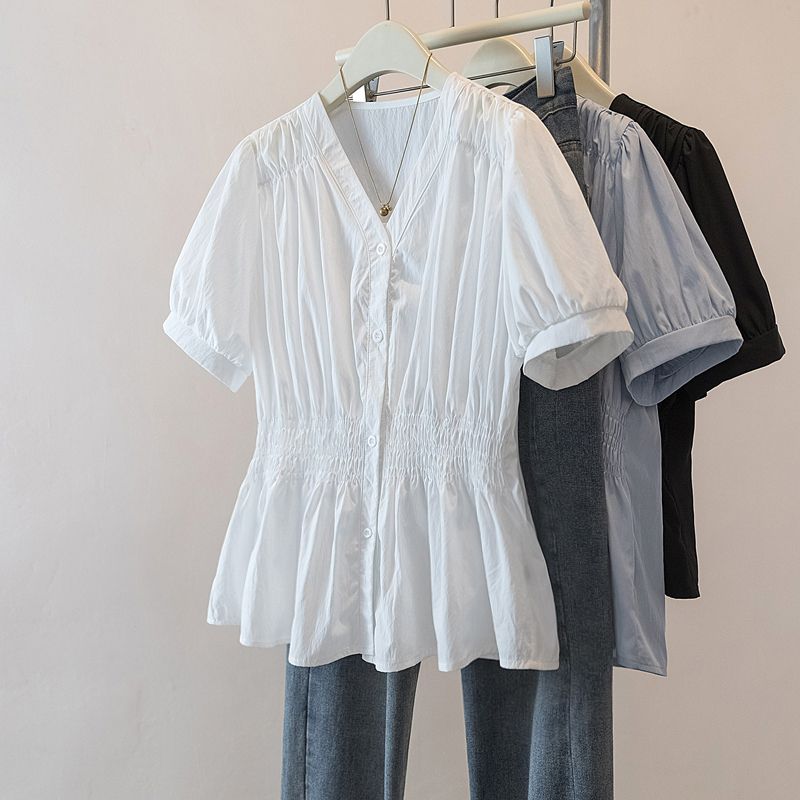 200 Pounds Plus Size Elastic W - مراجعة Puff Sleeve Blouse وسعره