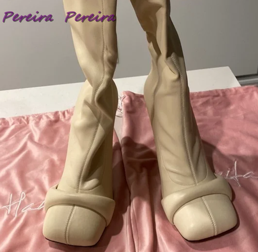 Solid Strange Style Knee-High  - مراجعة Women Fashion Show وسعره