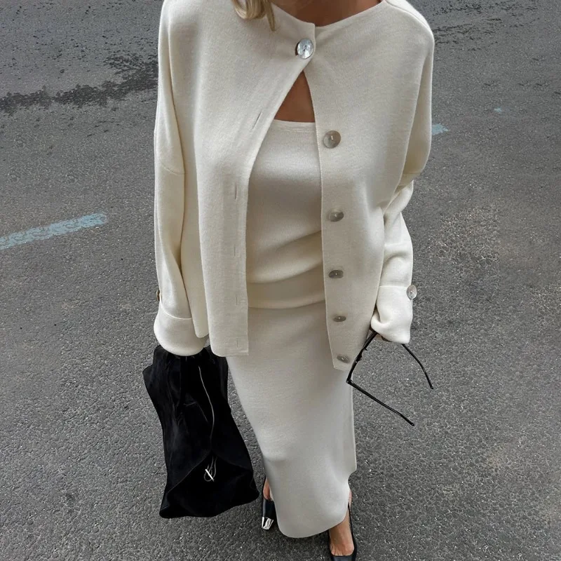 Talenza 3 Piece Dress Sets Cas - مراجعة Longline Cardigan Knit وسعره