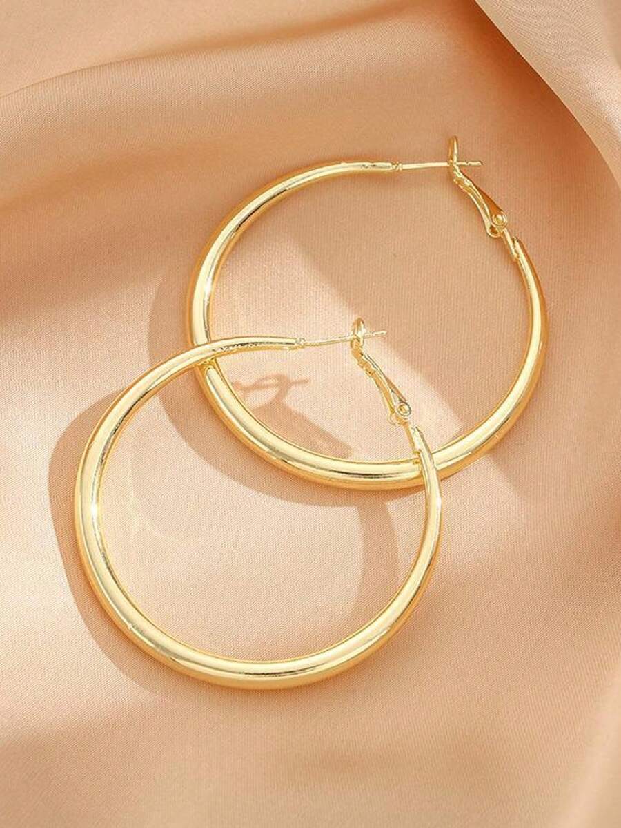 Shiny Gold Tone Y2K Minimalist - مراجعة Women'S Fashion Earrings وسعره