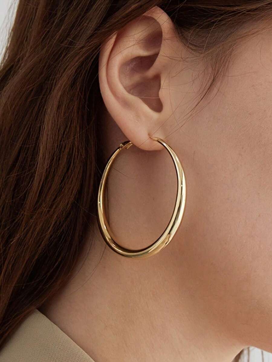 Shiny Gold Tone Y2K Minimalist - مراجعة Women'S Fashion Earrings وسعره