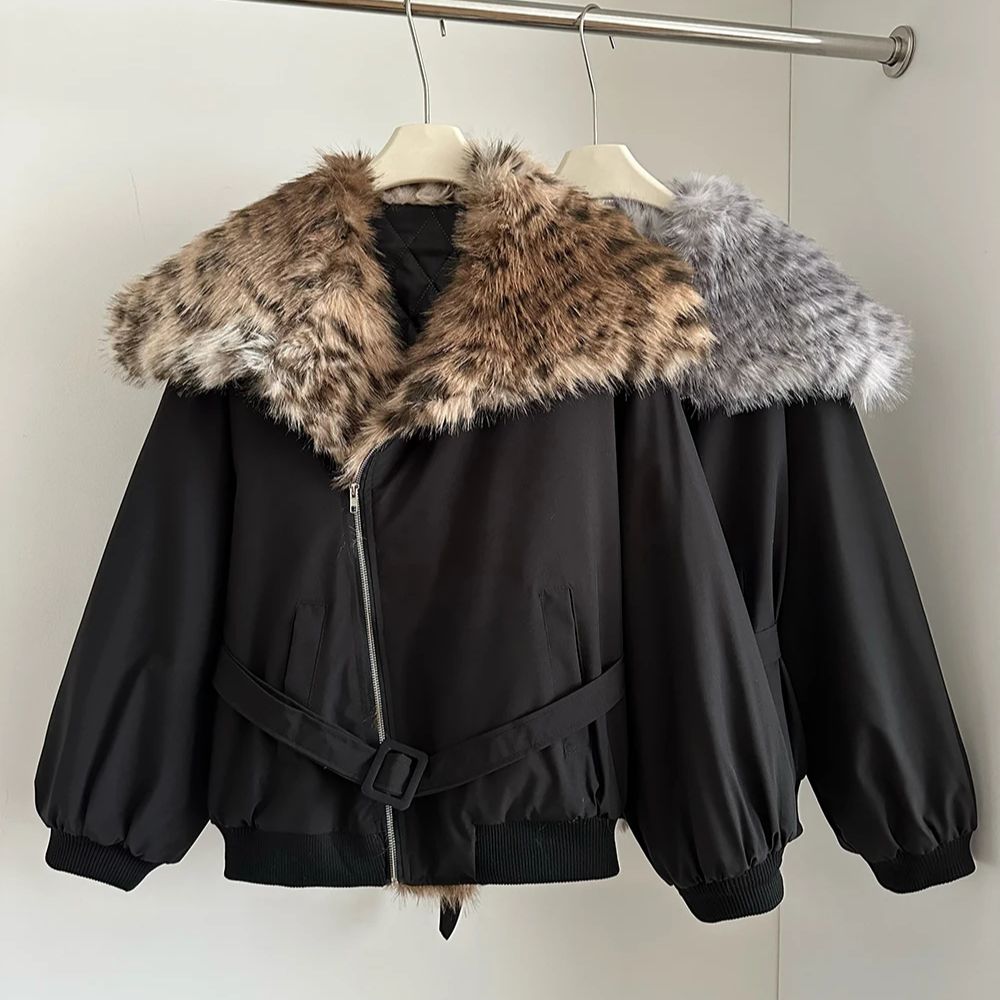 Retro Leopard Thick Faux Fur C - مراجعة Women'S Fashion Quarter Zip وسعره