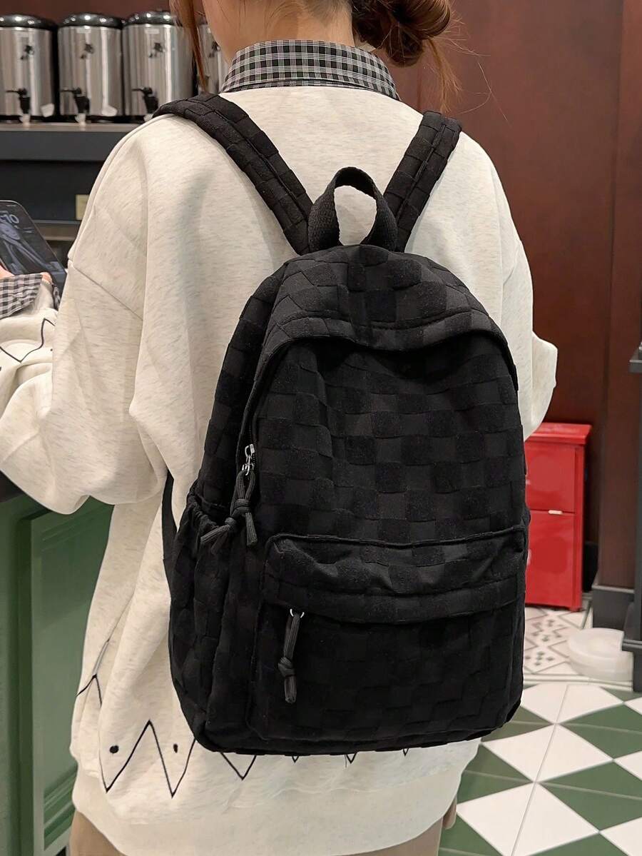 Womens Patchwork Plaid Faux Fu - مراجعة Women'S Fashion Backpack وسعره