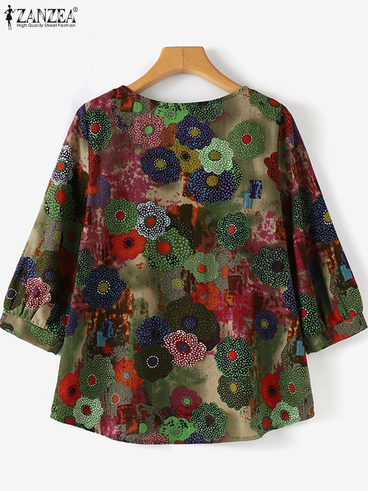 Plus Size Blouses ZANZEA Women - مراجعة Puff Sleeve Blouse وسعره