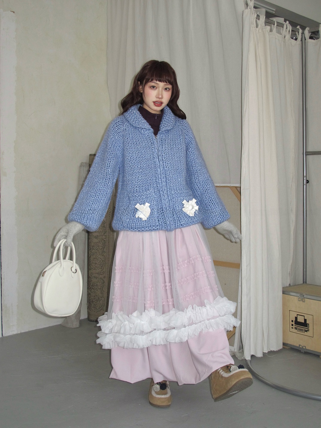 Korean Style Lazy Feel Handmad - مراجعة Longline Cardigan Knit وسعره
