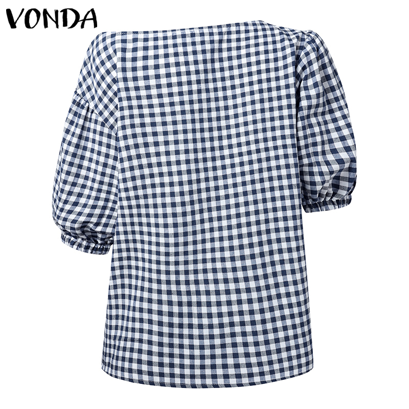 Plus Size 5XL VONDA Summer Wom - مراجعة Puff Sleeve Blouse وسعره