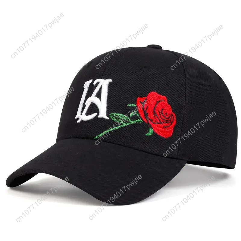 Rose-Embroidered LA Baseball C - مراجعة Women'S Fashion Hats وسعره