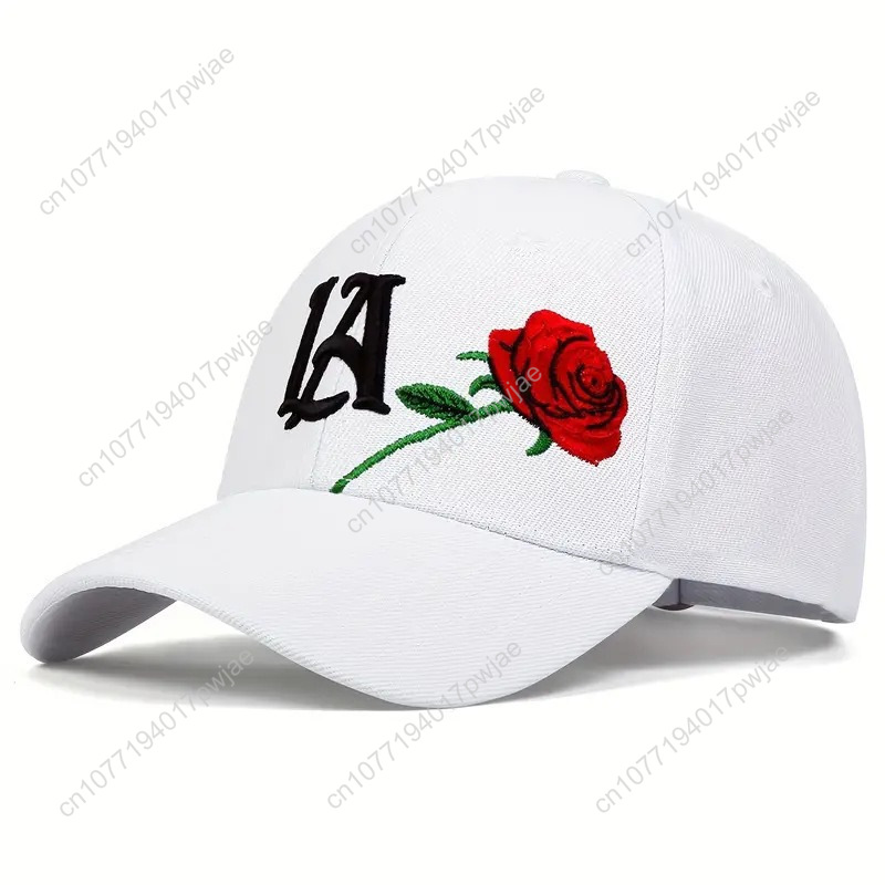 Rose-Embroidered LA Baseball C - مراجعة Women'S Fashion Hats وسعره