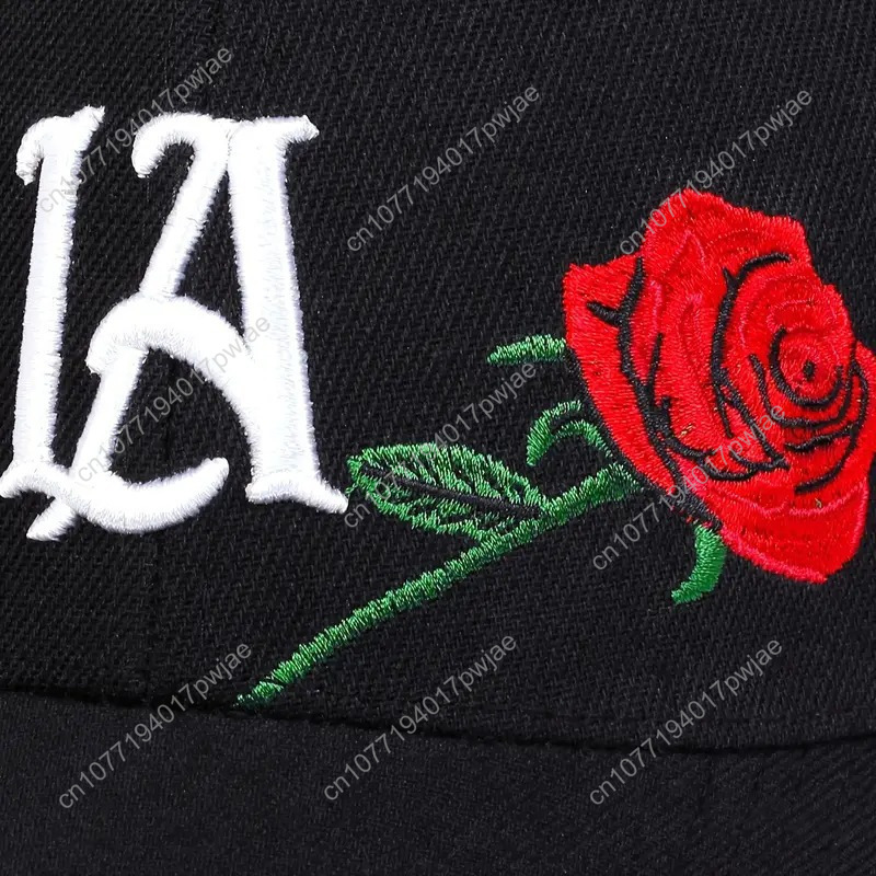 Rose-Embroidered LA Baseball C - مراجعة Women'S Fashion Hats وسعره