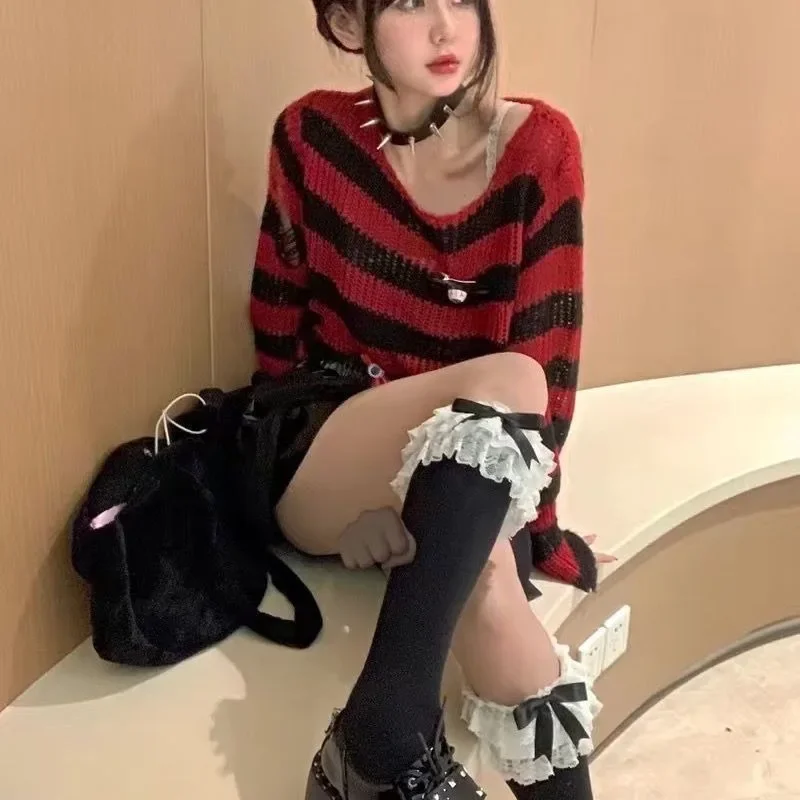 Pullovers Women Retro Loose Sw - مراجعة Women'S Y2K Fashion Aesthetic وسعره
