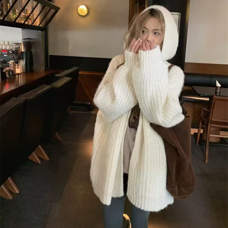 Chunky Knit Open Front Hooded  - مراجعة Longline Cardigan Knit وسعره
