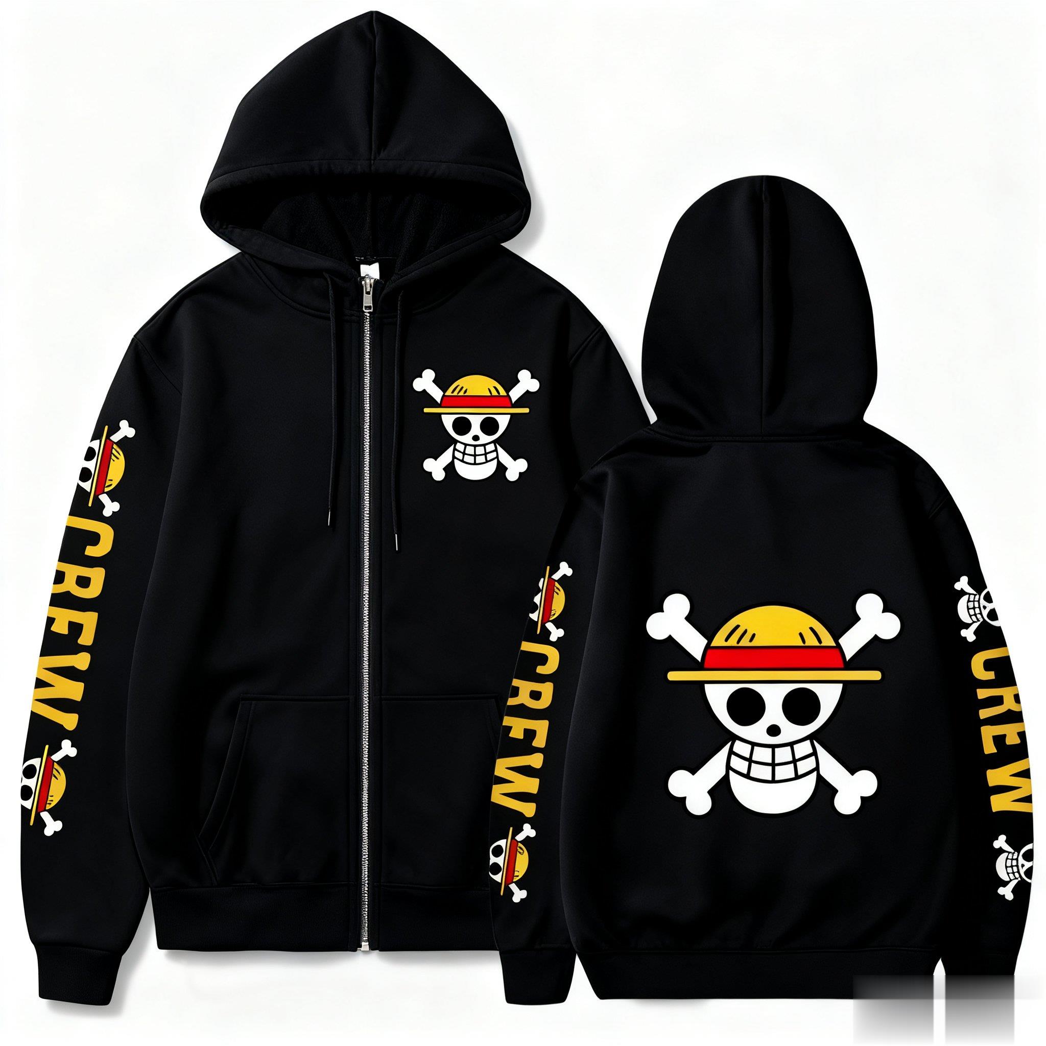One Piece Anime Luffy Straw Ha - مراجعة Women'S Fashion Zip Hoodie وسعره