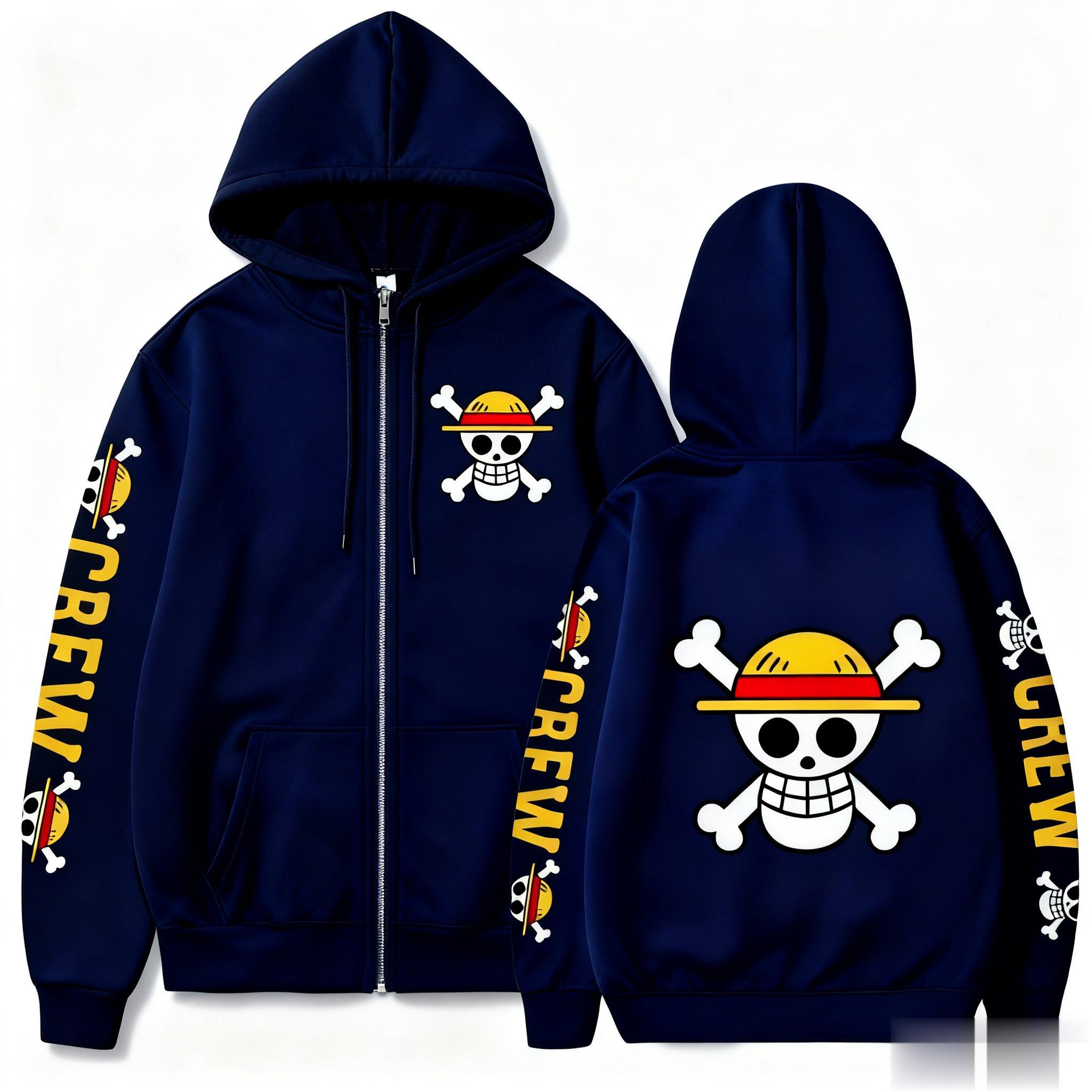 One Piece Anime Luffy Straw Ha - مراجعة Women'S Fashion Zip Hoodie وسعره