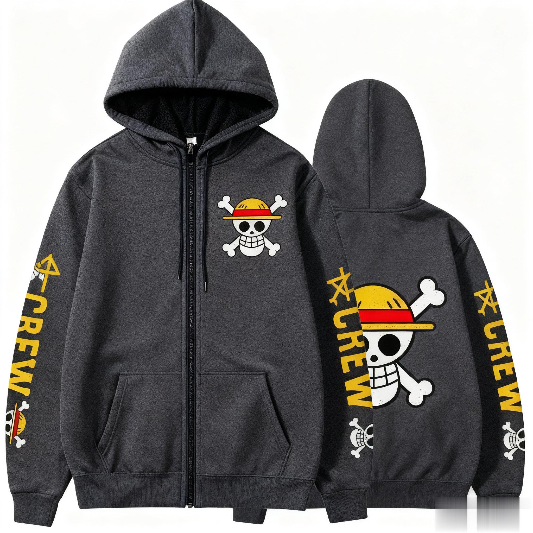 One Piece Anime Luffy Straw Ha - مراجعة Women'S Fashion Zip Hoodie وسعره