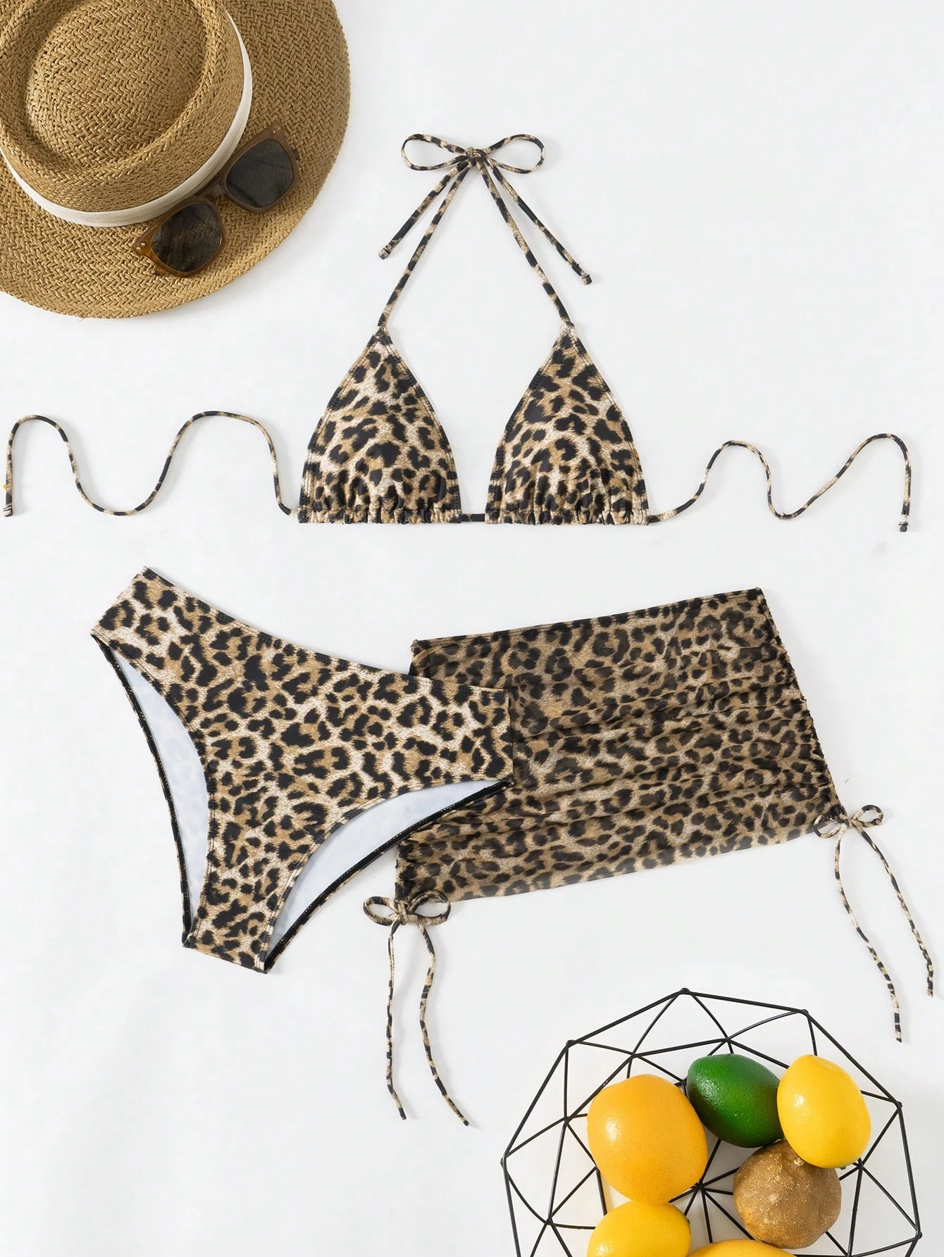 Leopard Print Triangle Halter  - مراجعة Printed Wrap Skirt وسعره