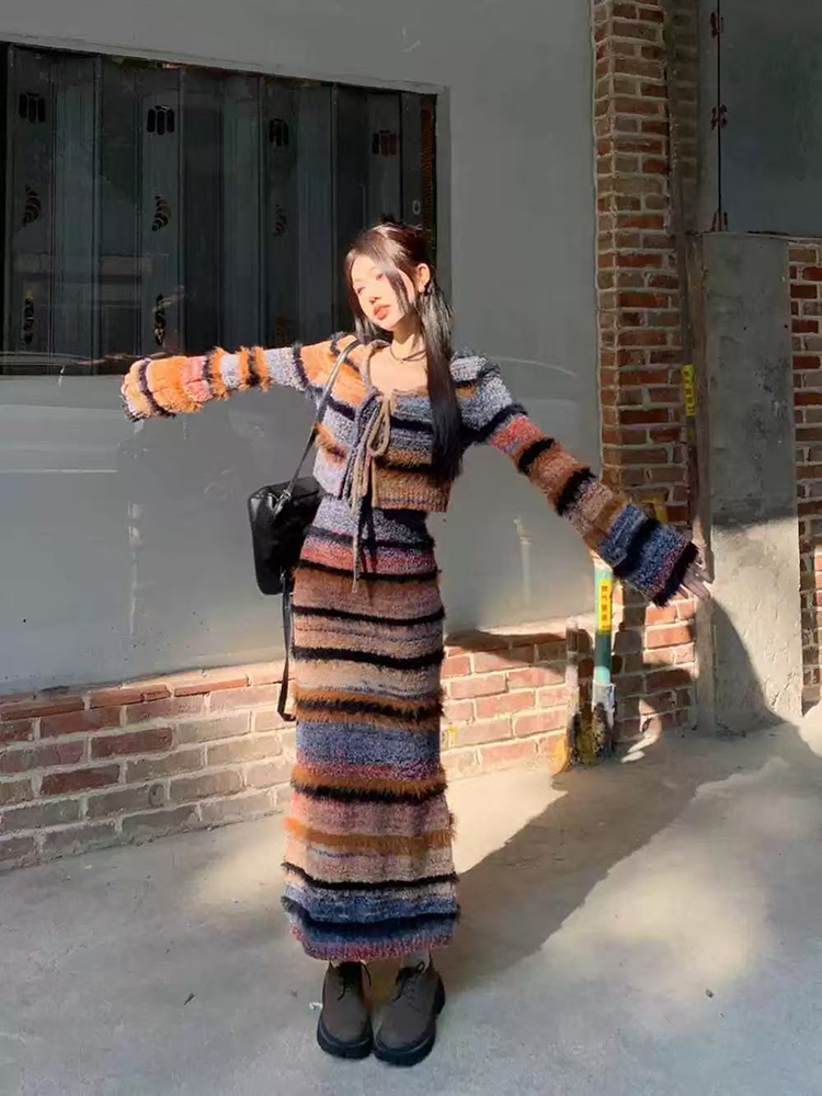 Vintage Striped Knit Cardigan  - مراجعة Longline Cardigan Knit وسعره