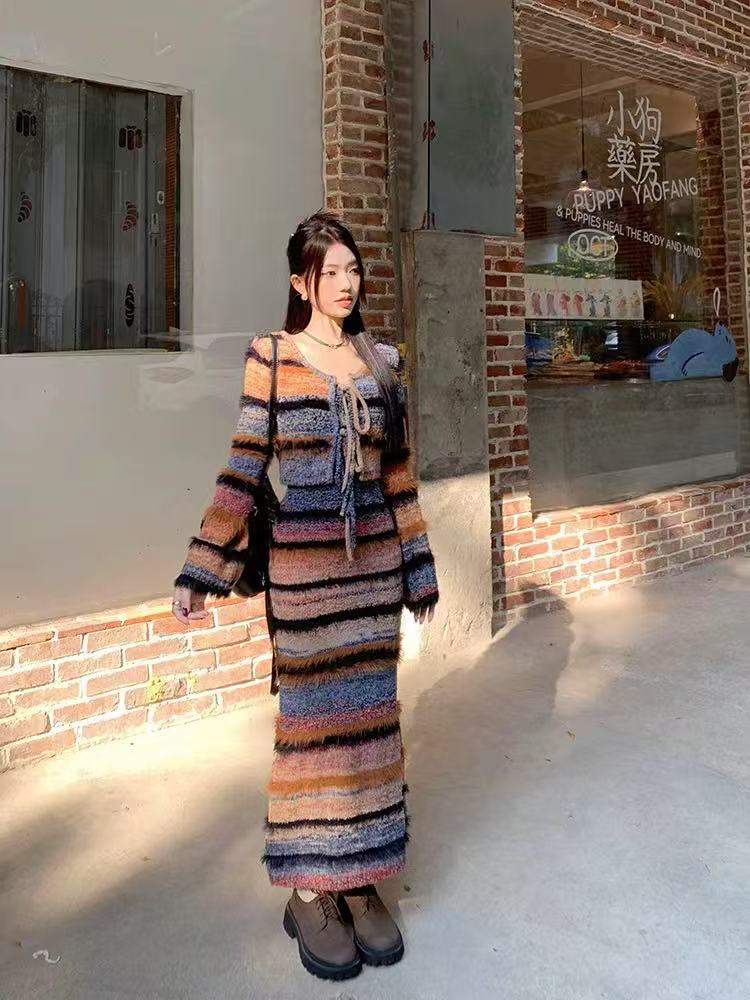 Vintage Striped Knit Cardigan  - مراجعة Longline Cardigan Knit وسعره