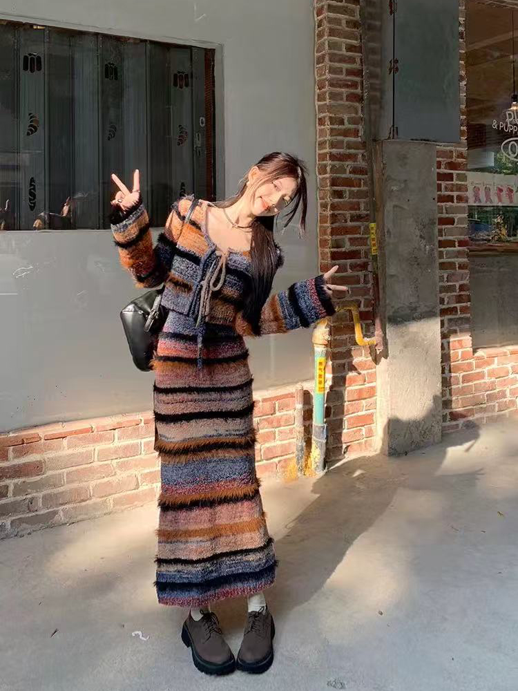 Vintage Striped Knit Cardigan  - مراجعة Longline Cardigan Knit وسعره