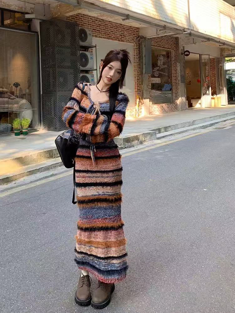 Vintage Striped Knit Cardigan  - مراجعة Longline Cardigan Knit وسعره