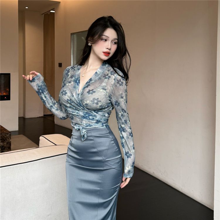 Women Clothing Suit Big Size F - مراجعة Printed Wrap Skirt وسعره