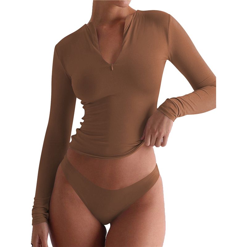 AEF6-Quarter Zip V Neck Long S - مراجعة Women'S Fashion Quarter Zip وسعره