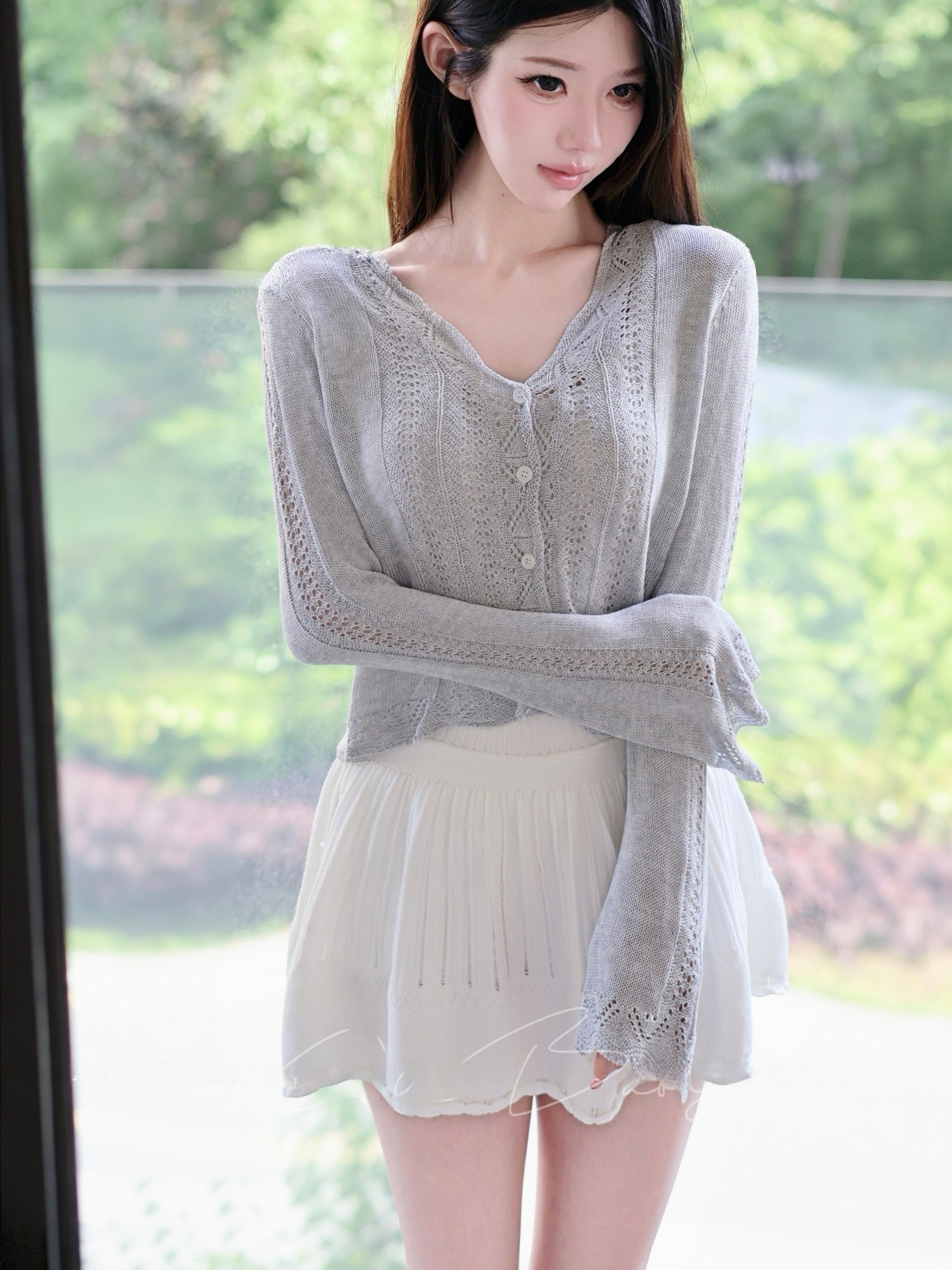 Lcelly Linen Cool Feeling Holl - مراجعة Longline Cardigan Knit وسعره
