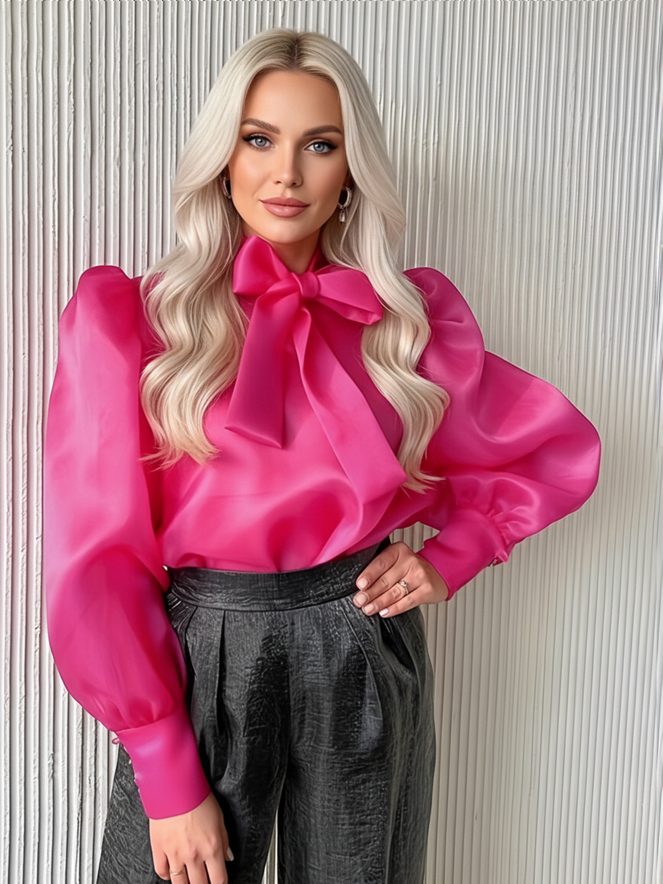 Plus Size Women's See-through  - مراجعة Puff Sleeve Blouse وسعره