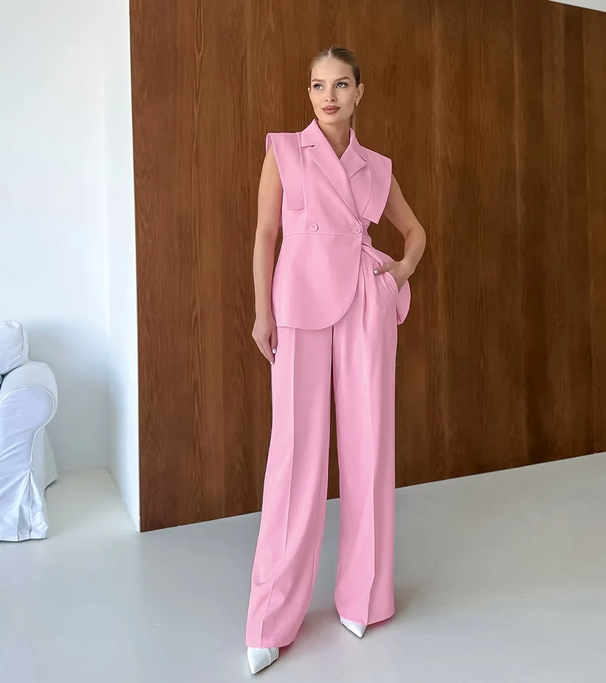 Pink Waistcoat Pants Suit Wome - مراجعة Women'S Fashion For Summer 2025 وسعره