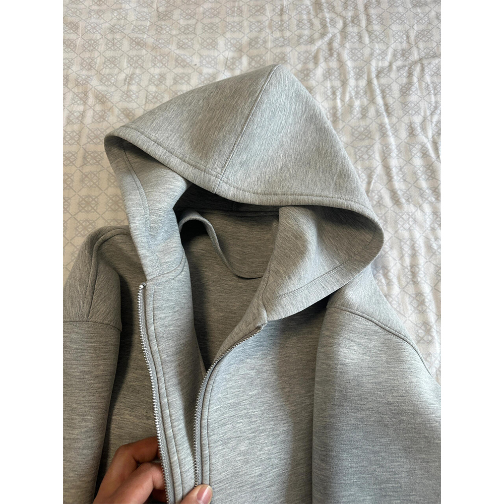 Women's Grey Hooded Coat Solid - مراجعة Women'S Fashion Zip Hoodie وسعره
