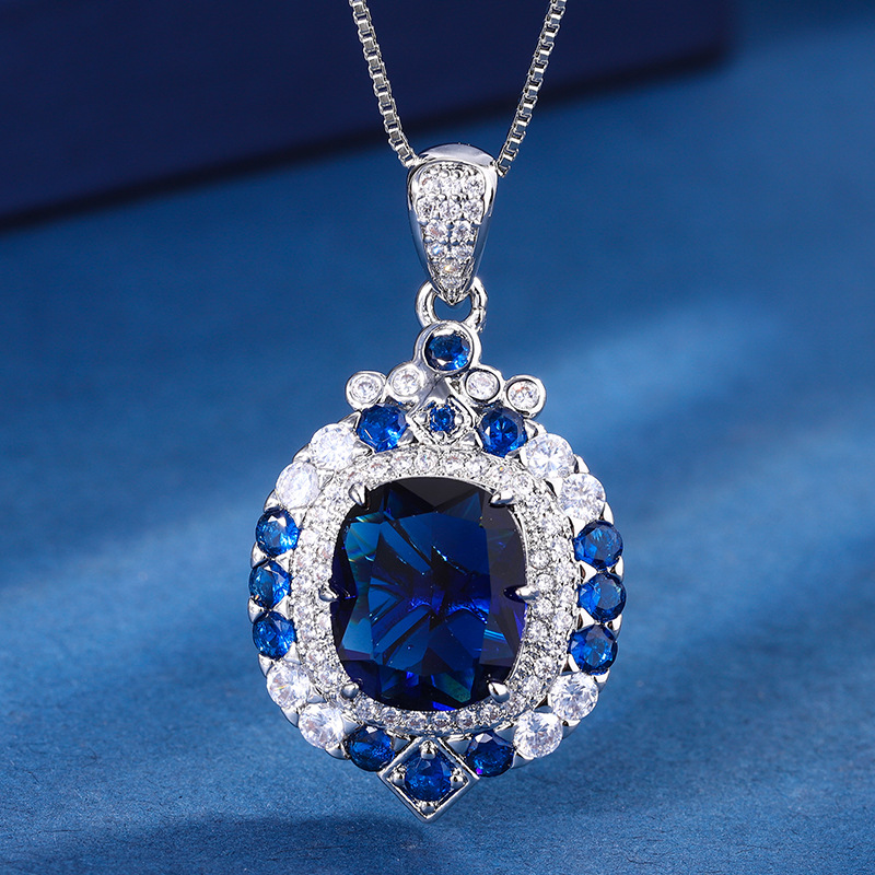Square Retro Sapphire Pendant  - مراجعة Women Fashion Nz وسعره