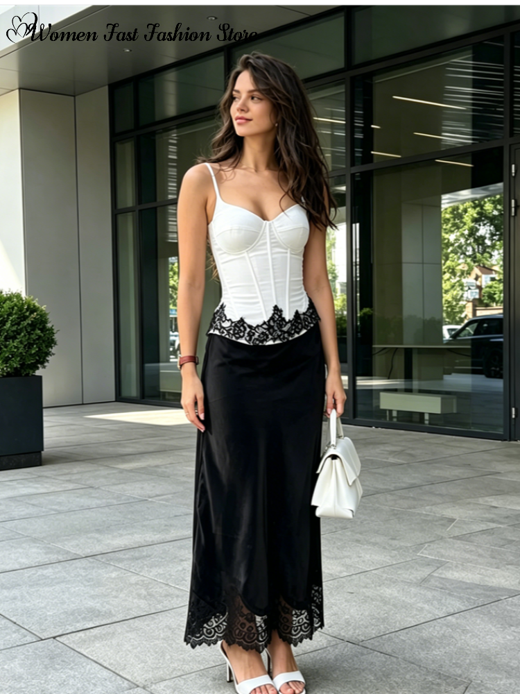 Lace Splicing Fishbone Sling V - مراجعة Women'S Fashion Vest Tops وسعره