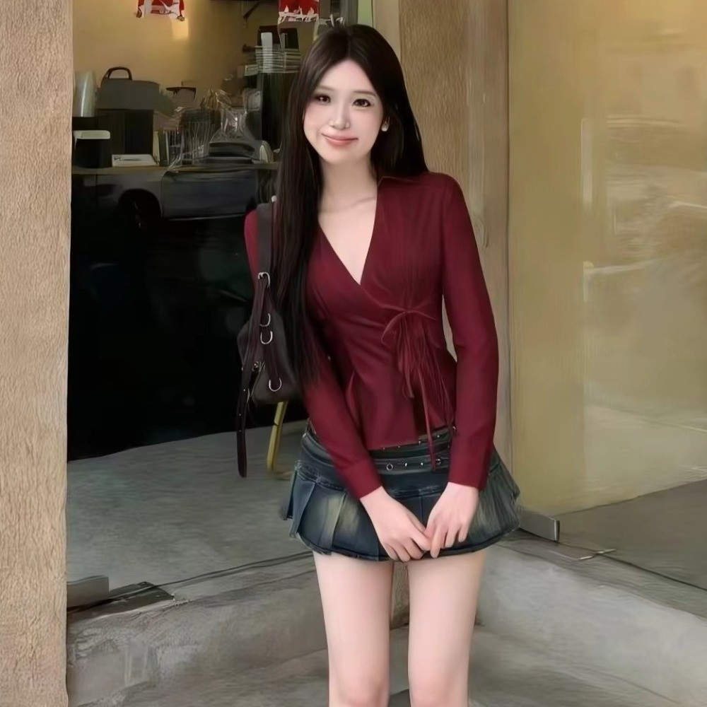 Fashion Long-sleeved Slim Fit  - مراجعة Women'S Y2K Fashion Aesthetic وسعره