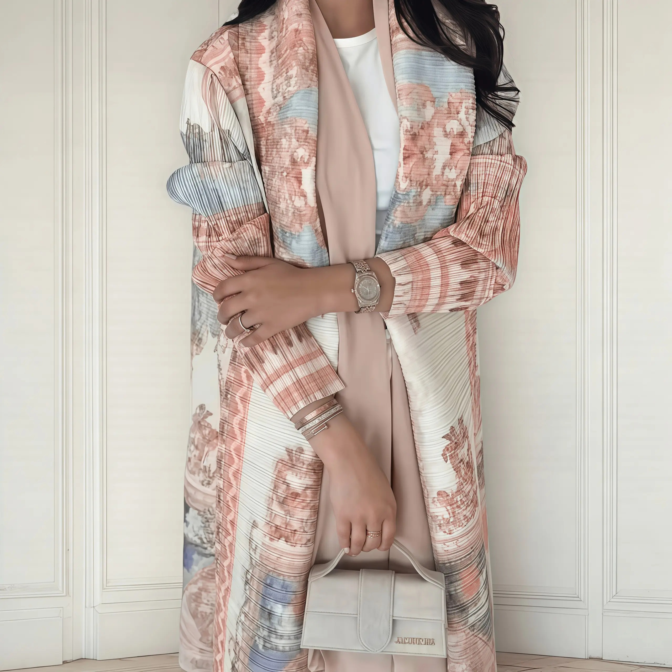 YUDX Miyake Pleated Print Fold - مراجعة Longline Cardigan Knit وسعره